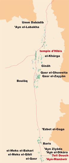 carte de l'oasis de Kharga