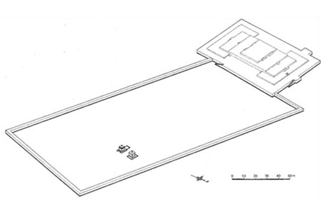 Vue en perspective des deux autels, D. Stronach, Pasargadae 1978, fig. 74.