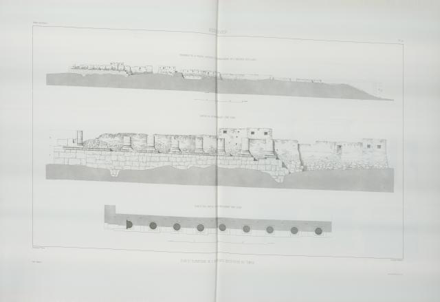 Kengavar, plan et élévation de l'enceinte extérieure <br />du temple (t. 1, pl. 22)