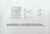 Persépolis, Takht-i-Djemchid, palais n° 4, plan, façade et inscriptions (t. 3, pl. 129)